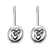 Oval Large Trinity Stud Silver Earrings, ep282